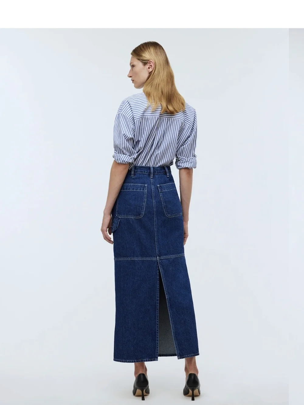 Madewell Denim Carpenter Maxi Skirt In Handlon Wash